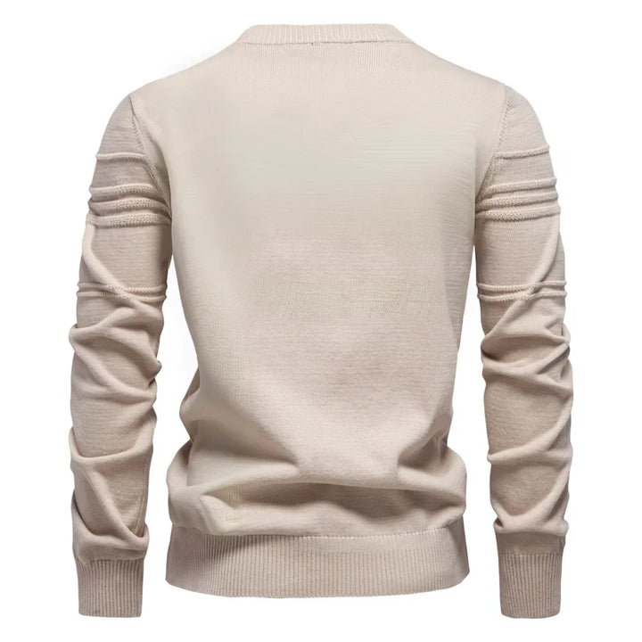 Pull pour homme de haute qualité, couleur unie, col rond, chaud, mode masculine, tricot décontracté, vêtements pour hommes