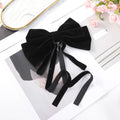 Bow Velvet Barrettes Women Temperament Ponytail Hairpin Hair Clip Girls Black Red Ribbon Hair Clip Fashion Hair Accessories