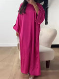 Satin Batwing Abaya Elegante Robe caftan musulmane Abayas pour femmes