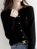 Cardigan Loose Large Size Crewneck Wool Sweater New Blouseo Female Casual Long Sleeve Tops