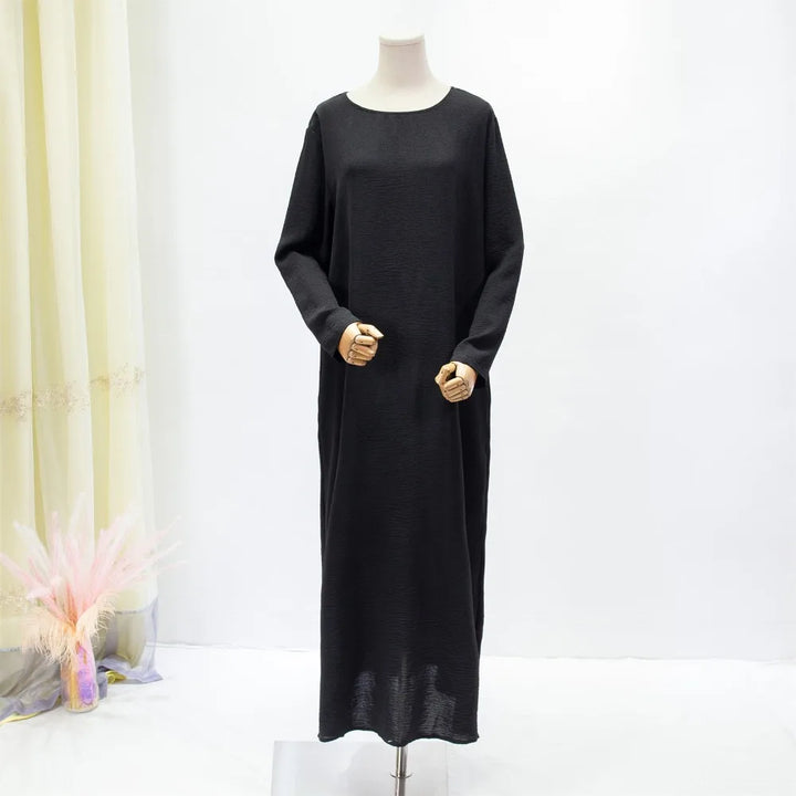 Elegant Long Sleeve Muslim Abaya Loose Maxi Dress,Women's Clothing