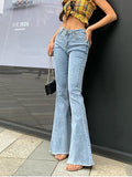 Jeans streetwear en denim pour femmes, taille haute, mode, extensible, grand et fin, pantalons rétro