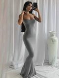 Robe longue sexy dos nu pour femme