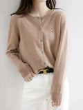 Cardigan Loose Large Size Crewneck Wool Sweater New Blouseo Female Casual Long Sleeve Tops