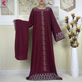 Robe Dashiki en mousseline de soie pour femmes, Abaya longue