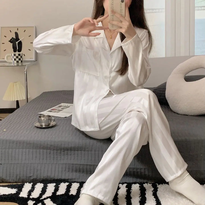 Women's Pajamas Sets Satin Silk