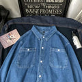 American workwear denim shirt men's