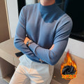 Male High Knitted Pullover Sweater Men Half Turtle Neck Winter Woolen Casual Jumper Clothes