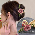 Haimeikang Large Size Flower Hair Clip Claws Hair Crab For Thick Hair Barrettes Hairpins Women Summer Fashion Hair Accessories