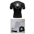 Men Quick Dry Manga Compression Shirt+Gym Shorts 2PCS