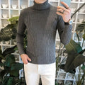 Male High Knitted Pullover Sweater Men Half Turtle Neck Winter Woolen Casual Jumper Clothes