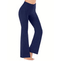 Pantalon évasé pour femme avec poches, pantalon de yoga à jambe évasée, taille haute, pantalon de fitness décontracté pour le ventre