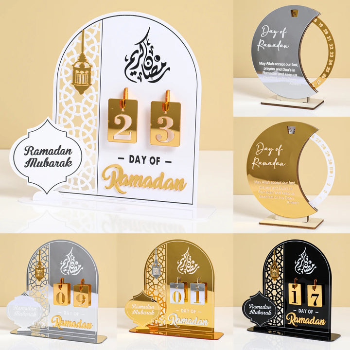 Calendrier du compte à rebours du Ramadan Ornements Cadeaux Eid Mubarak Ramadan Décor pour la maison 2025 Kareem Islam Fournitures de fête musulmane