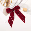 Bow Velvet Barrettes Women Temperament Ponytail Hairpin Hair Clip Girls Black Red Ribbon Hair Clip Fashion Hair Accessories