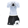 Men Quick Dry Manga Compression Shirt+Gym Shorts 2PCS