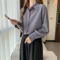 Women Chiffon White Shirt Fashion Loose Long Sleeve Tops Casual Office Ladies All Match Shirts