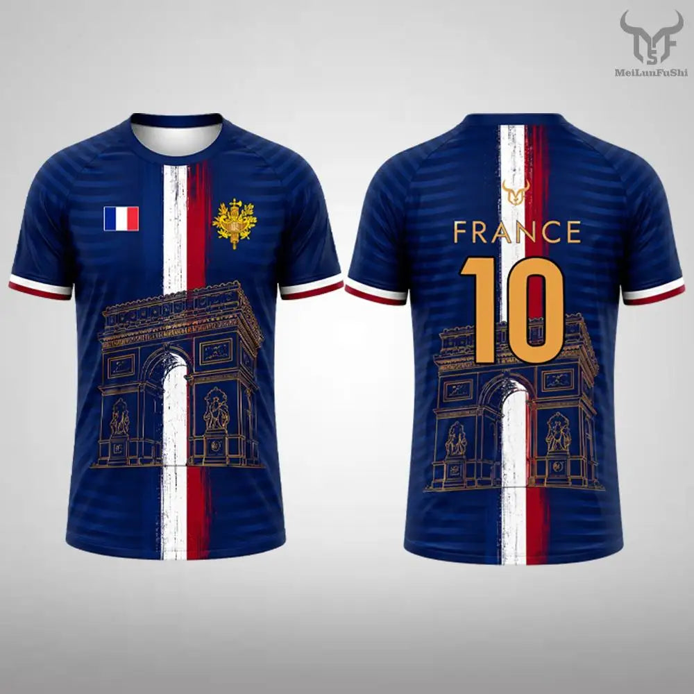 France Flag Soccer T-Shirt 2026 – Quick Dry Sports Tee for Football Fans