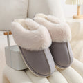 Pantoufles d'hiver chaudes en peluche pour la maison, pantoufles d'intérieur en fourrure pour femmes, chaussures en coton doublées douces, confortables, antidérapantes, chaussures de maison pelucheuses pour femmes et couples