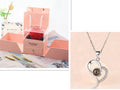 Coffret cadeau de bijoux en métal rose pour la Saint-Valentin, collier pour mariage, petite amie, cadeaux