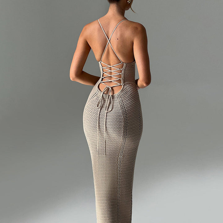 Fashion Women's Wear Backless Knitted Dress