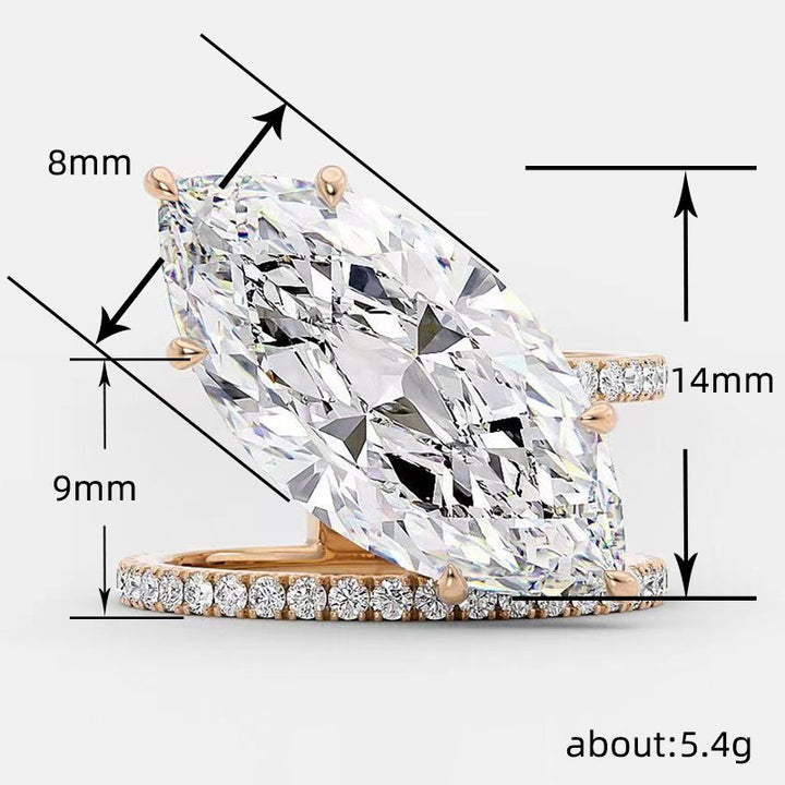 Fashion Splendid Diamond Leaves Ring