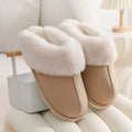 Pantoufles d'hiver chaudes en peluche pour la maison, pantoufles d'intérieur en fourrure pour femmes, chaussures en coton doublées douces, confortables, antidérapantes, chaussures de maison pelucheuses pour femmes et couples