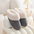 Pantoufles d'hiver chaudes en peluche pour la maison, pantoufles d'intérieur en fourrure pour femmes, chaussures en coton doublées douces, confortables, antidérapantes, chaussures de maison pelucheuses pour femmes et couples