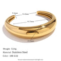 Stainless Steel 18K Gold Plating Classic Cast Smooth Opening Bracelet